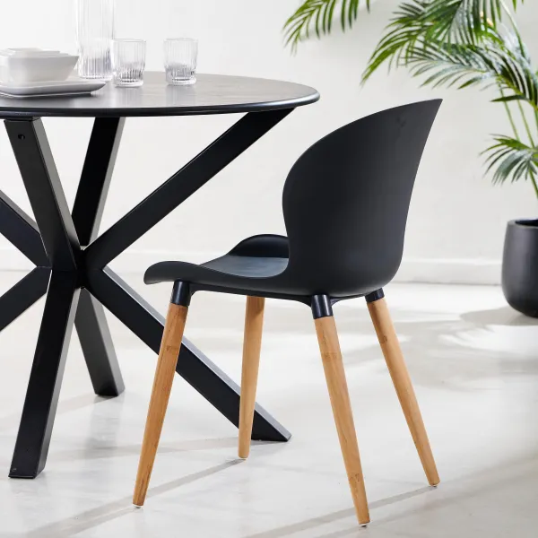 Frida Cadeiras Sala Jantar Preto/Natural>CASA Hot
