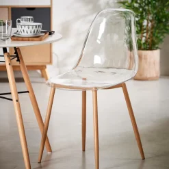Ice Cadeira Sala De Jantar Transparente, Natural><noscript><img width=