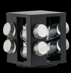 Industria Carrossel De Especiarias 8 Potes Preto>CASA Hot