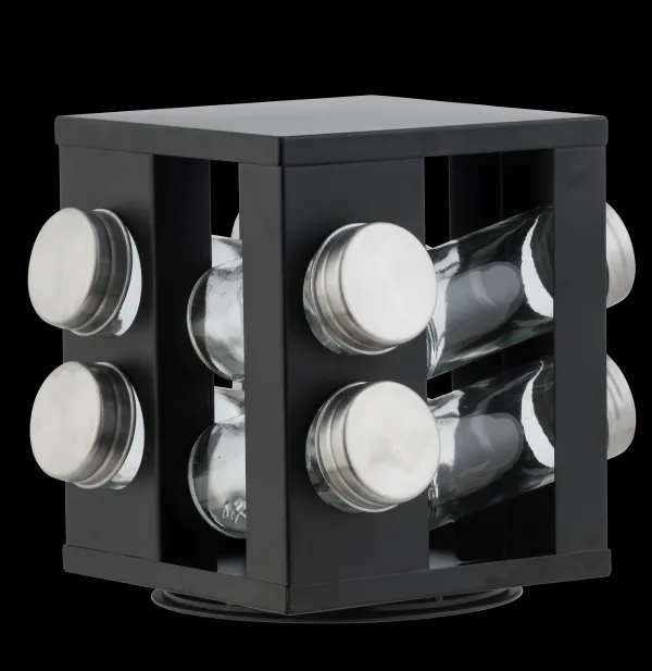 Industria Carrossel De Especiarias 8 Potes Preto>CASA Hot