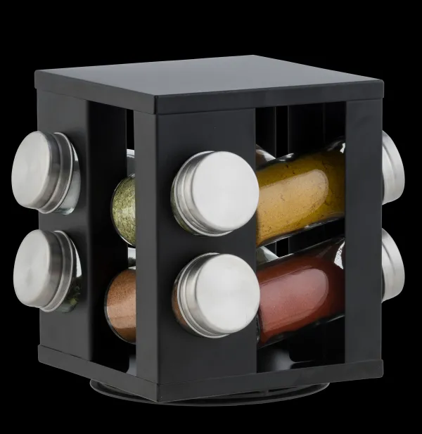 Industria Carrossel De Especiarias 8 Potes Preto>CASA Hot