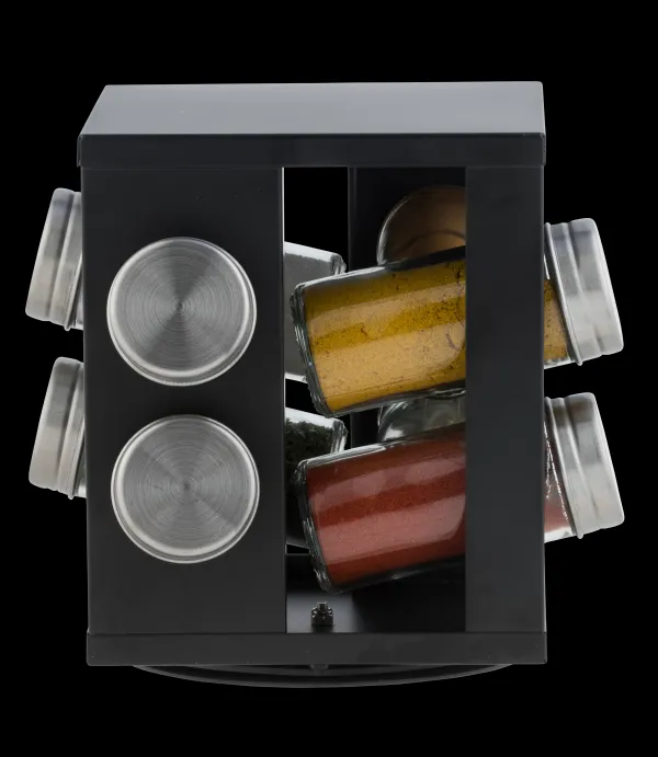 Industria Carrossel De Especiarias 8 Potes Preto>CASA Hot