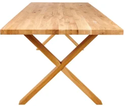 New Oak Mesa De Jantar Com Pernas Em X De Madeira>CASA Shop