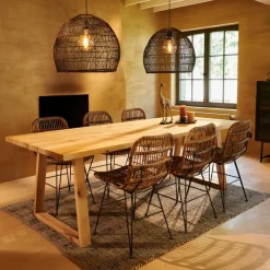 New Oak Mesa De Jantar Com Pernas Triangulares De Madeira>CASA New