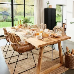 New Oak Mesa De Jantar Com Pernas Triangulares De Madeira>CASA Best