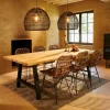 New Oak Mesa De Jantar Com Pernas Em A De Metal>CASA Flash Sale