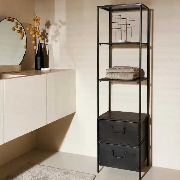 Pharma Estante De Parede Com 2 Gavetas Preto>CASA Online