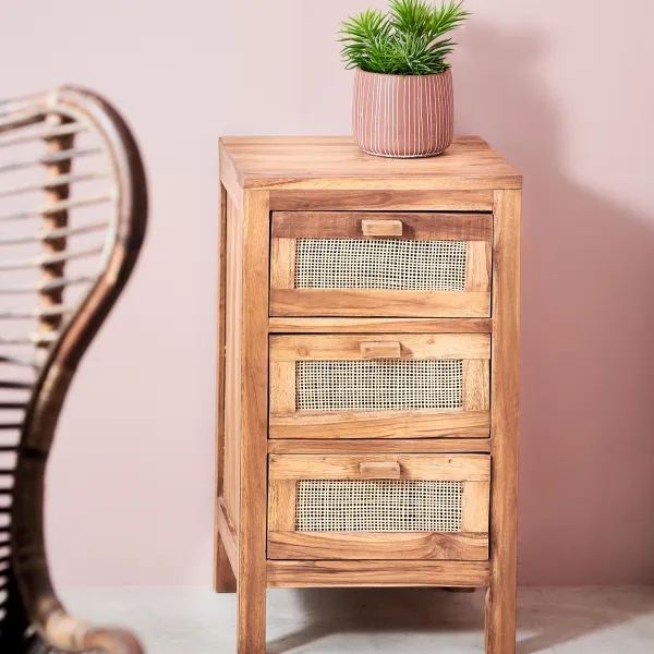 Teck C Moda De 3 Gavetas Natural>CASA Best