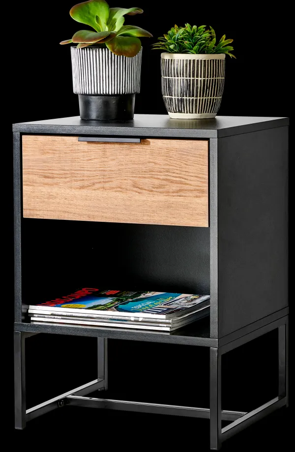 Trenton Mesa De Cabeceira Preto, Natural>CASA Cheap