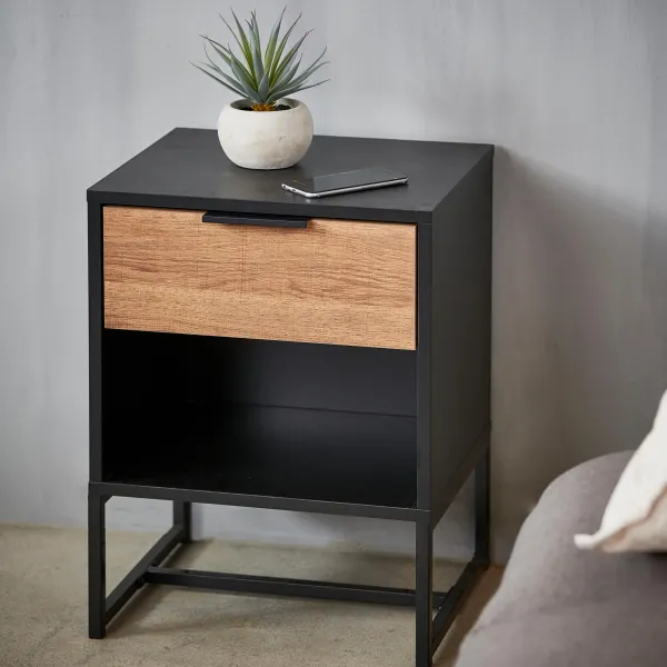 Trenton Mesa De Cabeceira Preto, Natural>CASA Cheap