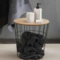 Wire Mesa Auxiliar Preto, Natural>CASA Clearance