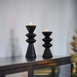 Zigzag Porta-Velas Para Lamparinas Preto><noscript><img width=