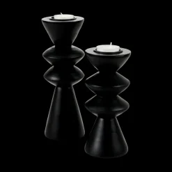 Zigzag Porta-Velas Para Lamparinas Preto><noscript><img width=