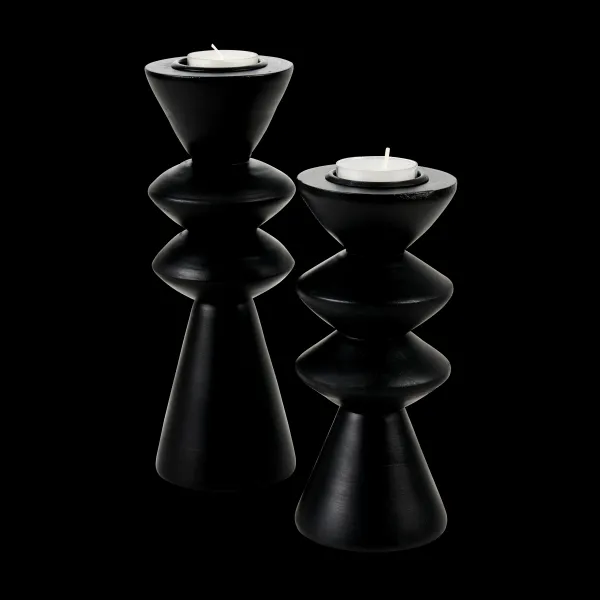 Zigzag Porta-Velas Para Lamparinas Preto>CASA Cheap